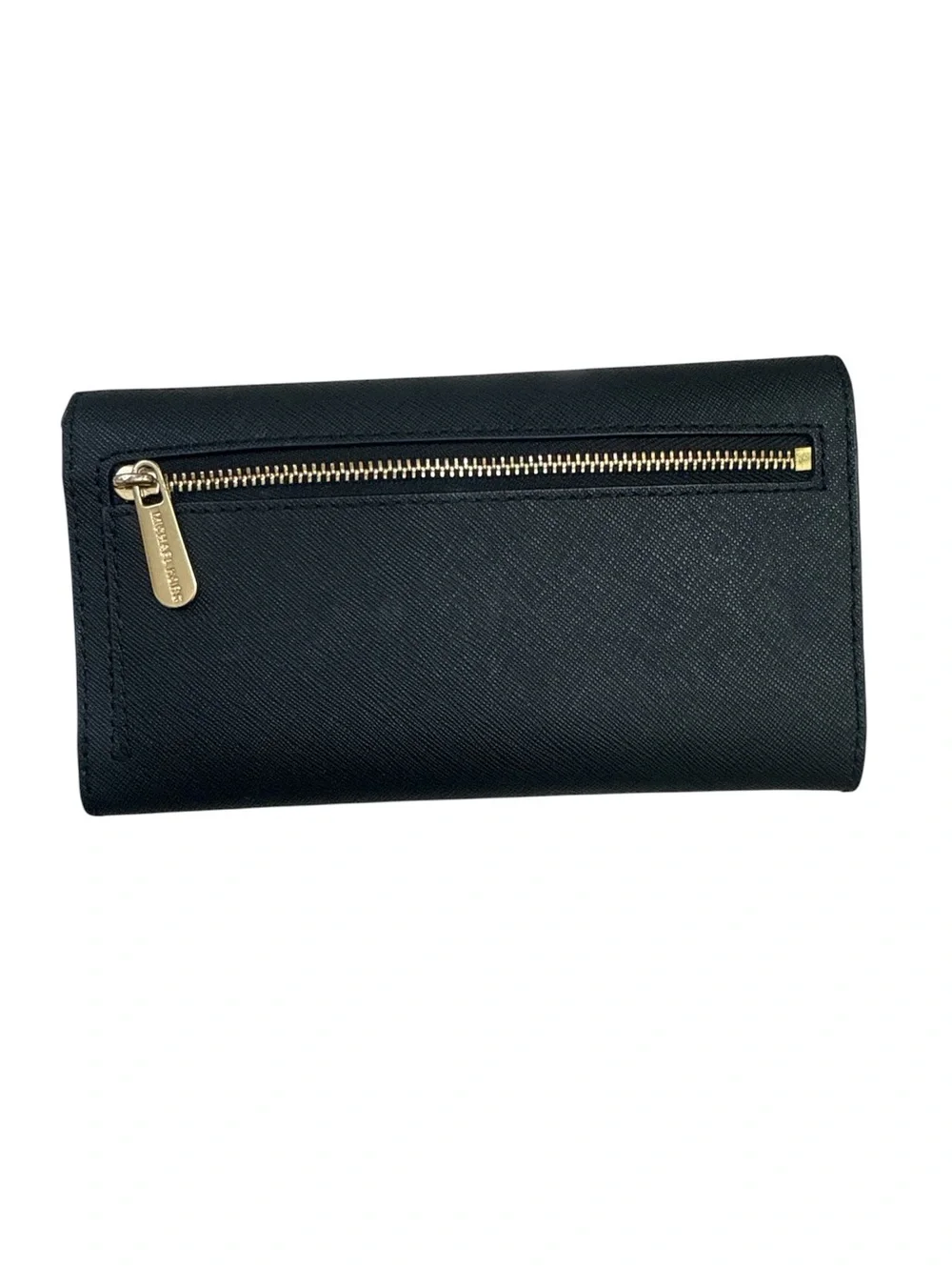 Michael Kors Black Saffiano Leather Wallet with Gold Logo